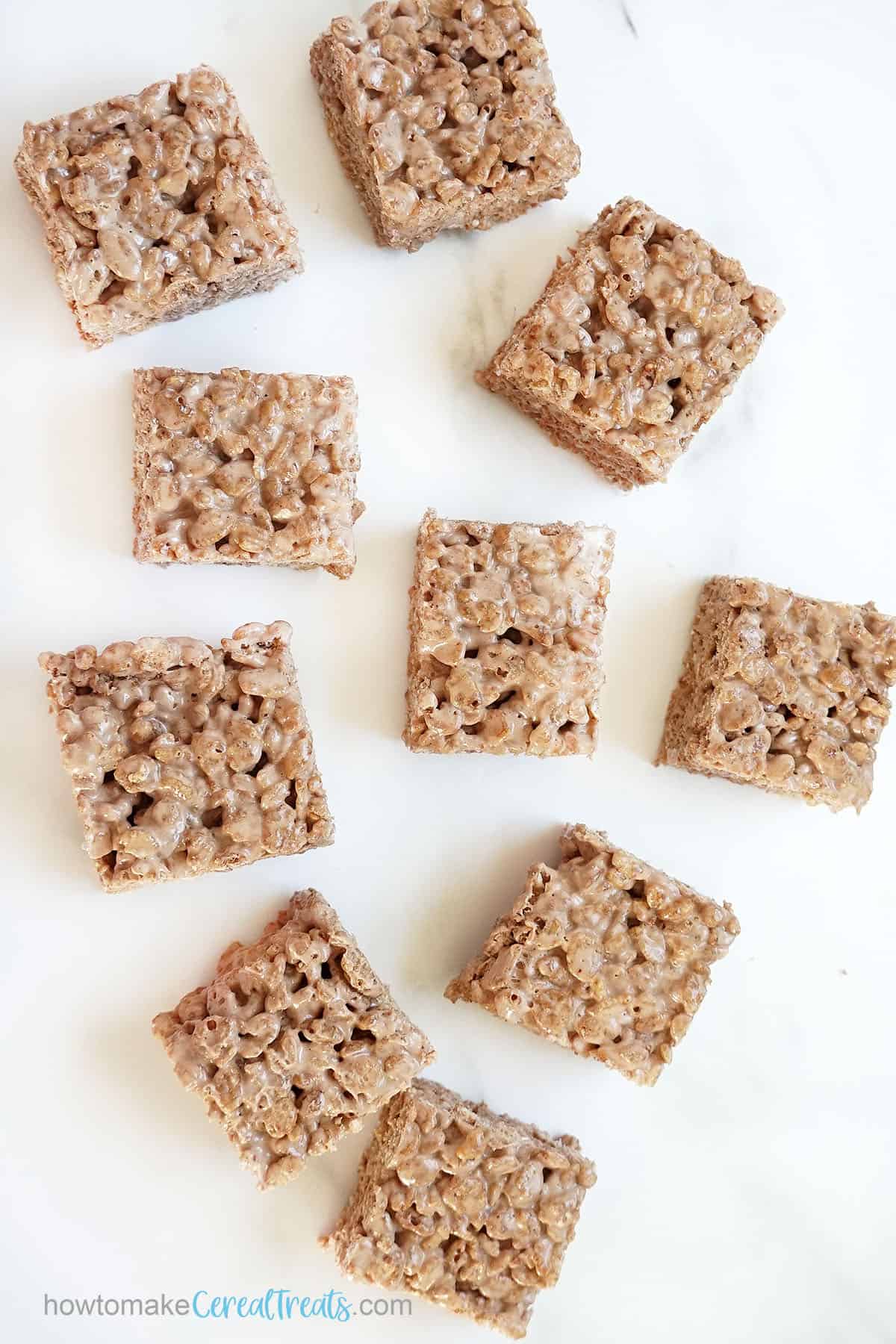 chocolate Rice Krispie Treats made with cocoa krispies 