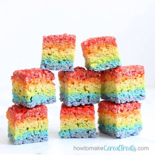 rainbow rice krispie treats
