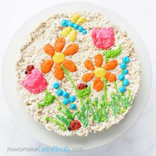 Rice krispie treat cake for spring