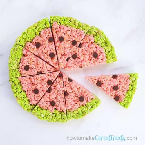 watermelon rice krispie treats for summer