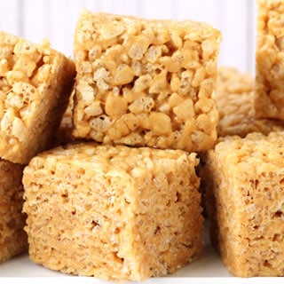 peanut butter butterscotch Rice Krispie treats recipe image