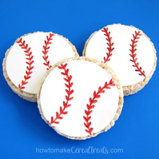 baseball rice krispie treats recipe featured image