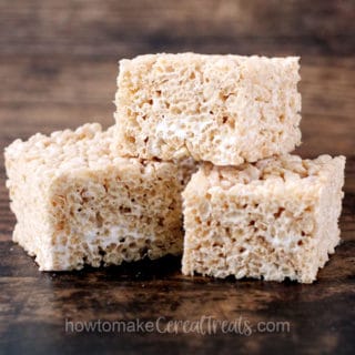 marshmallow fluff rice kripsie treats with marshmallow cream showing inside the treats