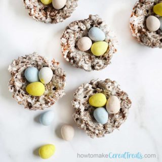 nest Rice Krispie treats for Easter and spring