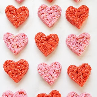 heart Rice krispie treats for Valentine's Day
