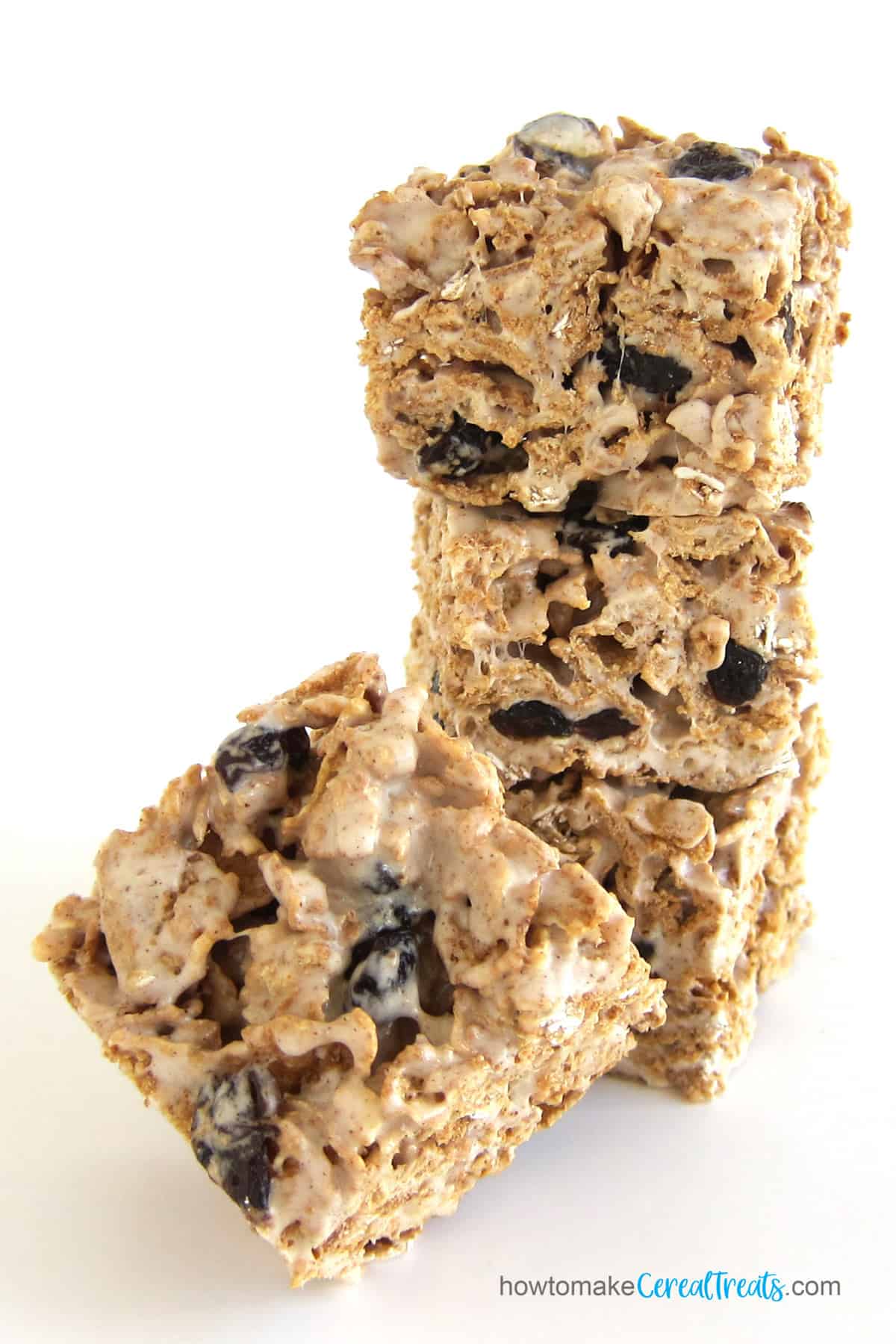 Raisin Bran Cereal Bars made with marshmallows and melted butter.