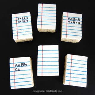 Rice Krispie Treat Notebook Paper Back to School snacks and desserts.