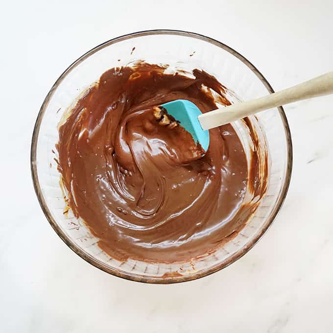 melted chocolate for Scotcheroos 