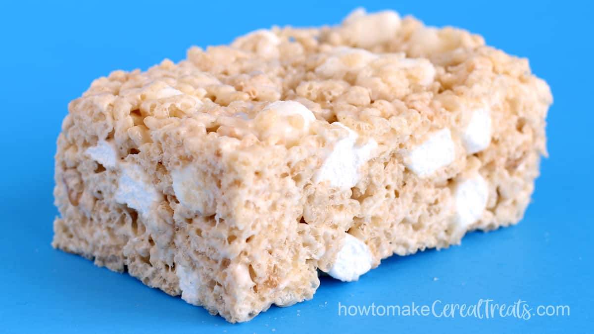large homestyled Rice Krispie treat loaded with mini marshmallows