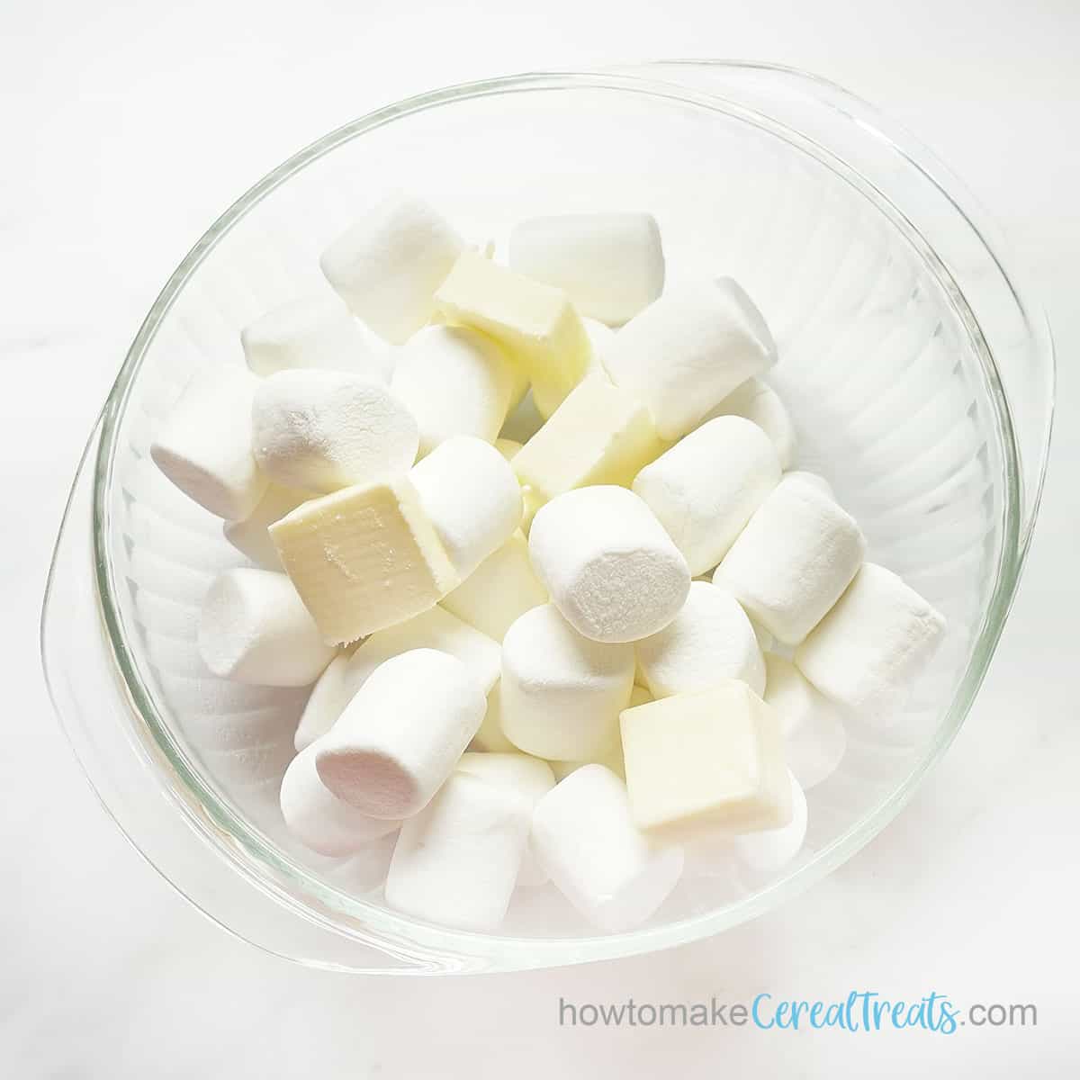 bowl of marshmallows and butter
