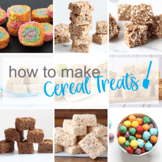 How to Make Cereal Treats collage