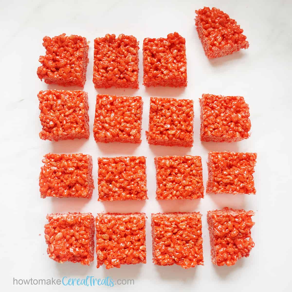 Red Rice krispie treats with food coloring