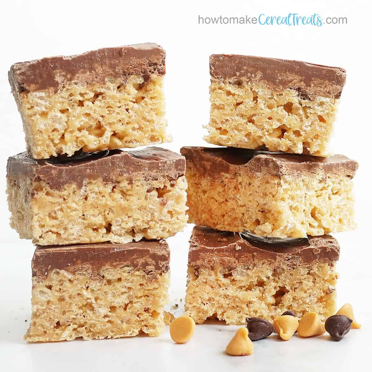 Chocolate peanut butter Scotcharoos with Rice Krispies