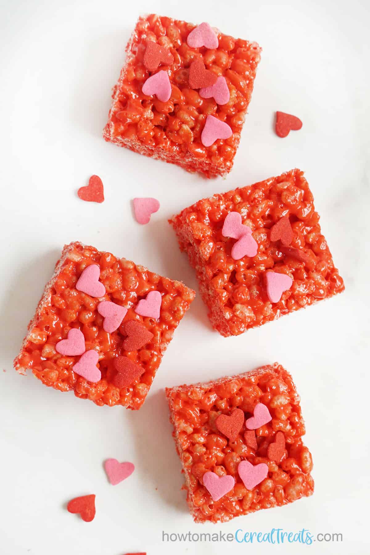 Red Rice Krispie Treats for Valentine's Day