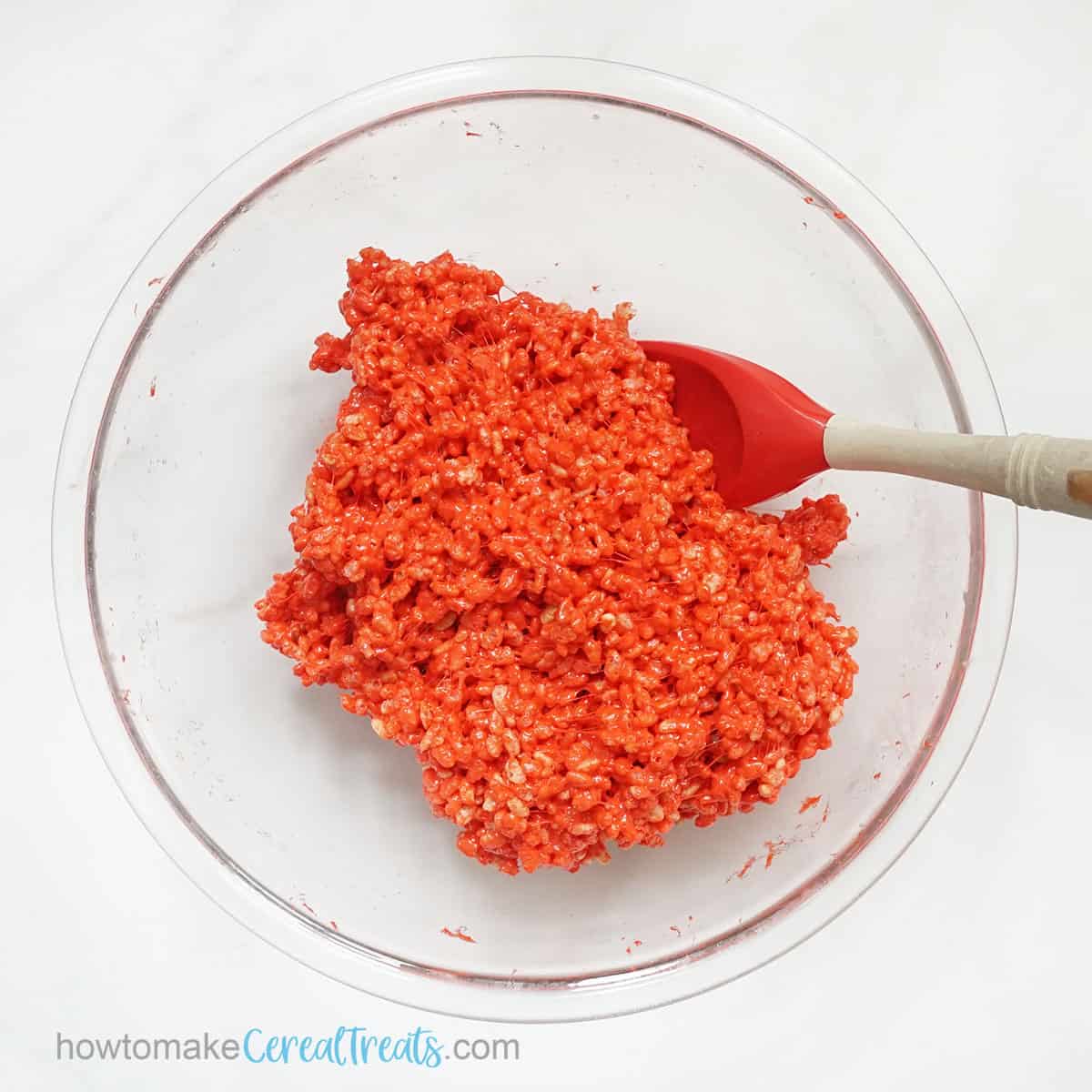 Red Rice Krispie Treats mixture