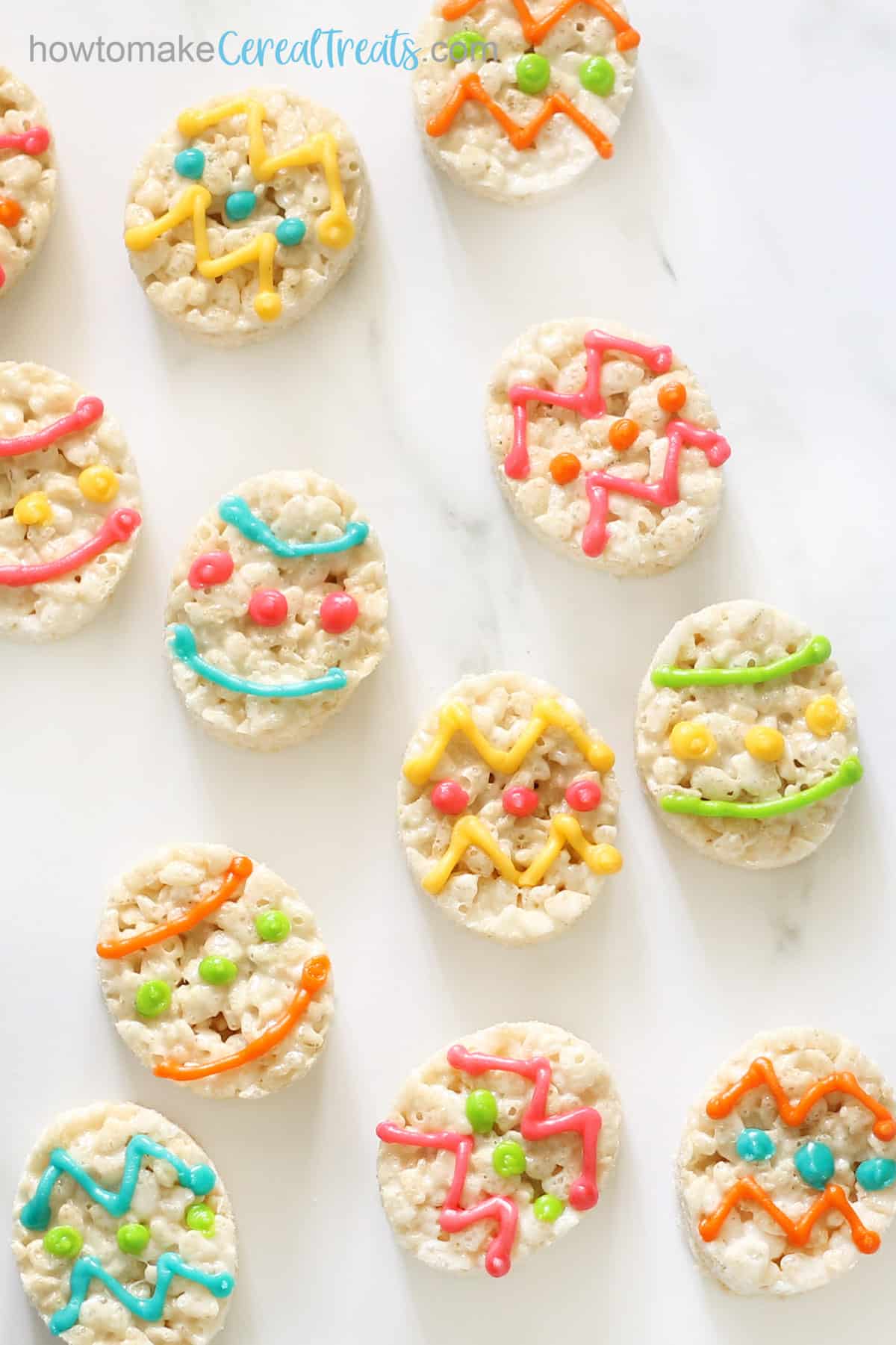 Easter egg decorated Rice Krispie treats 