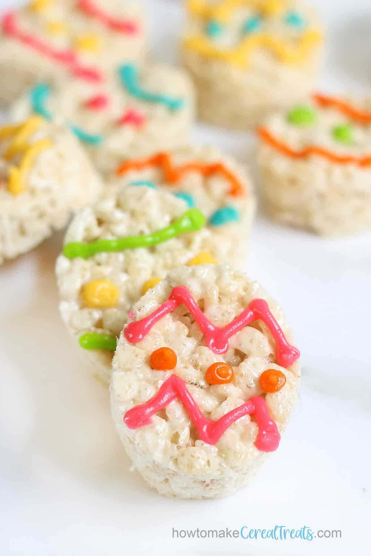 decorated egg cereal treats for Easter
