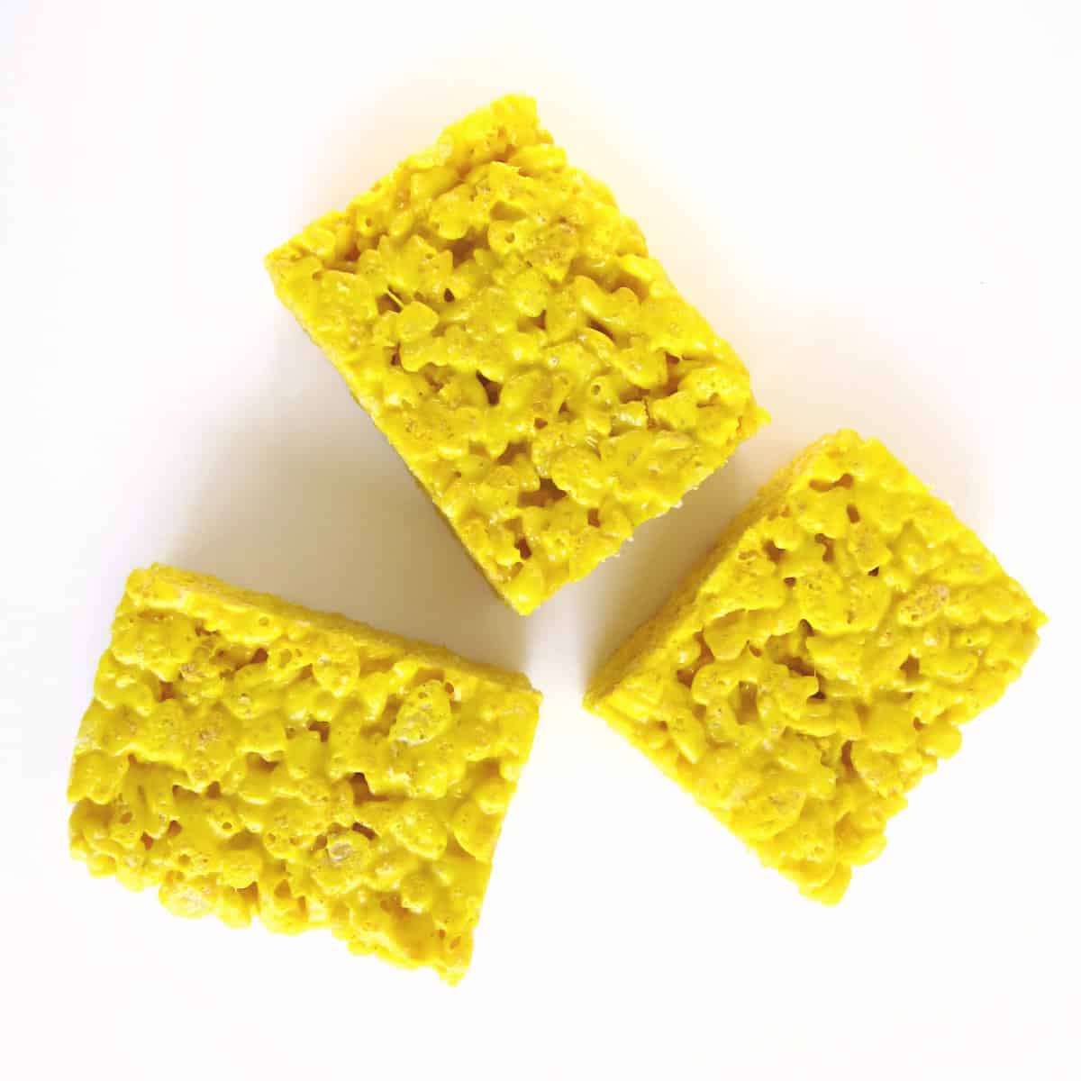 bright yellow Rice Krispie Treats