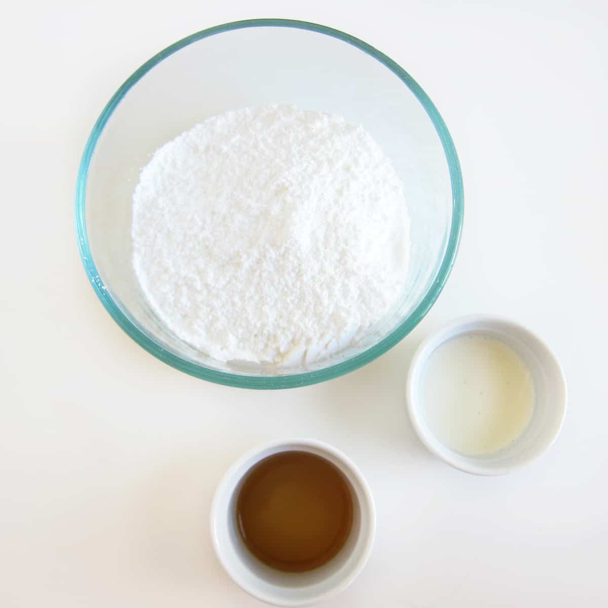 powdered sugar, vanilla extract, and heavy whipping cream