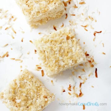 rice krispie treats with toasted coconut