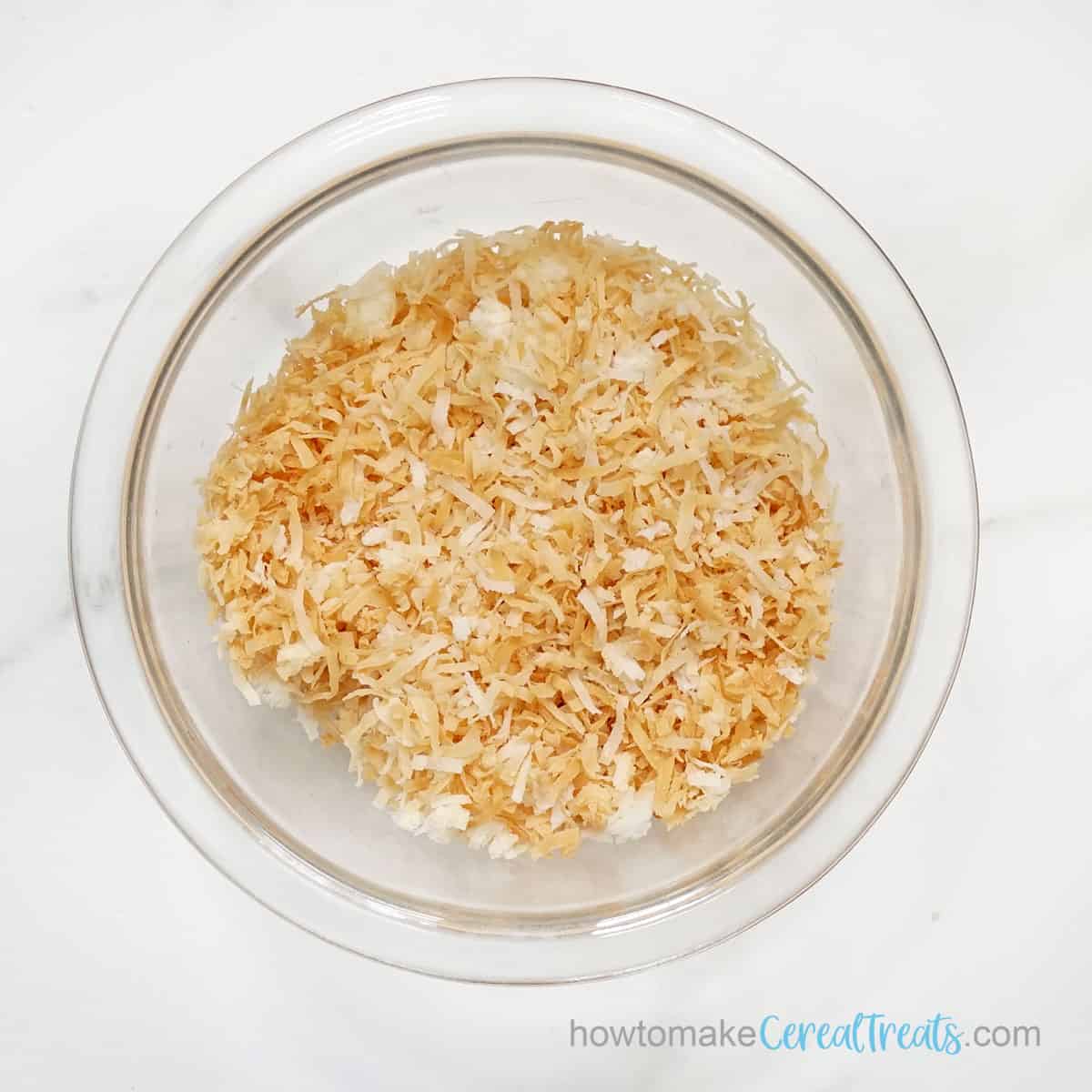 bowl of toasted coconut