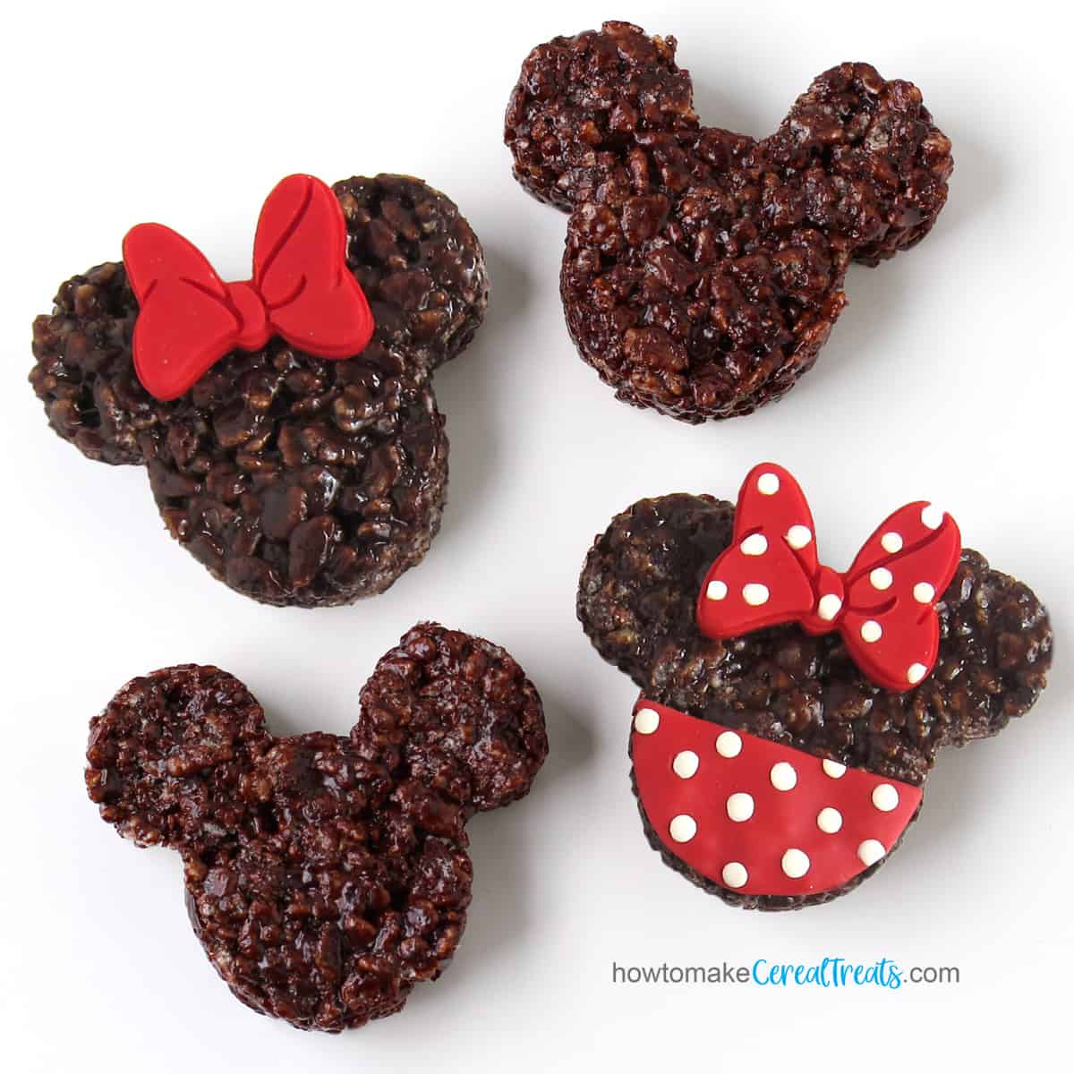 Mickey Mouse and Minnie Mouse Rice Krispie Treats