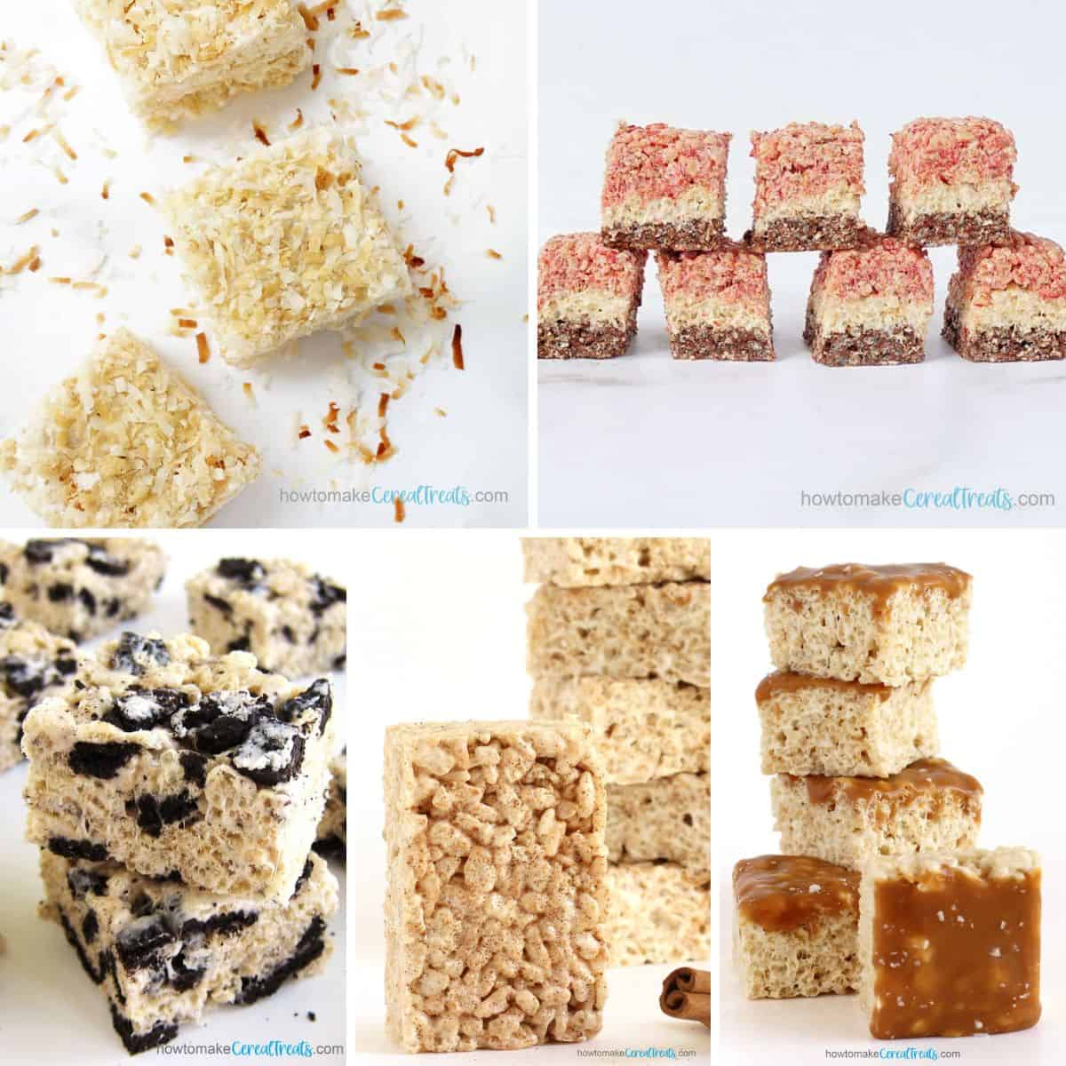 collage of gourmet rice krispie treats