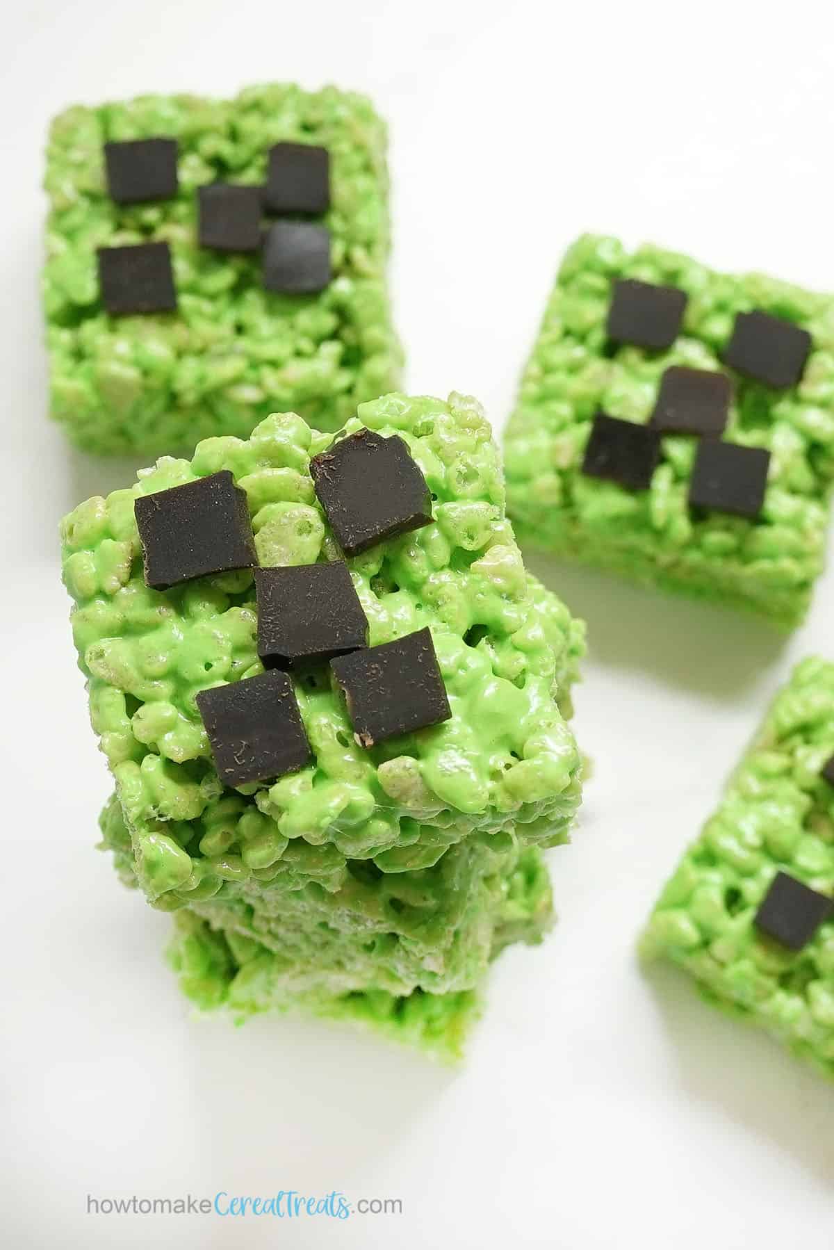 Minecraft party Rice Krispie Treats