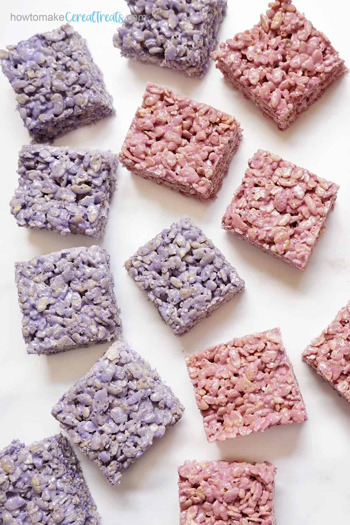 purple Rice Krispie Treats with food coloring 