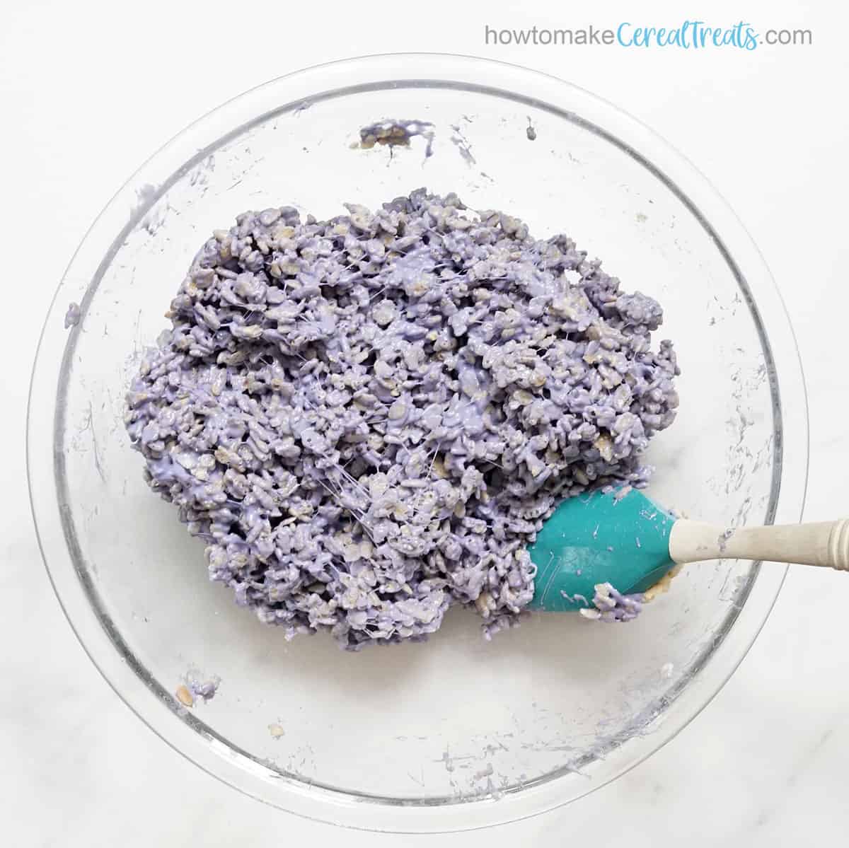 Purple Rice Krispie Treat mixture