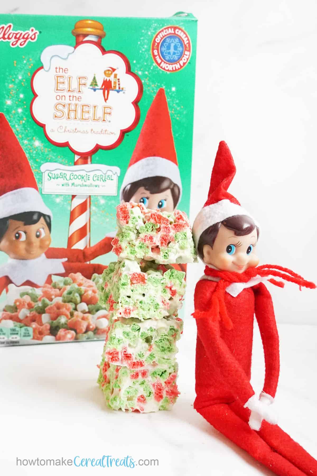 Elf on the Shelf Christmas cereal and Rice Krispie Treats