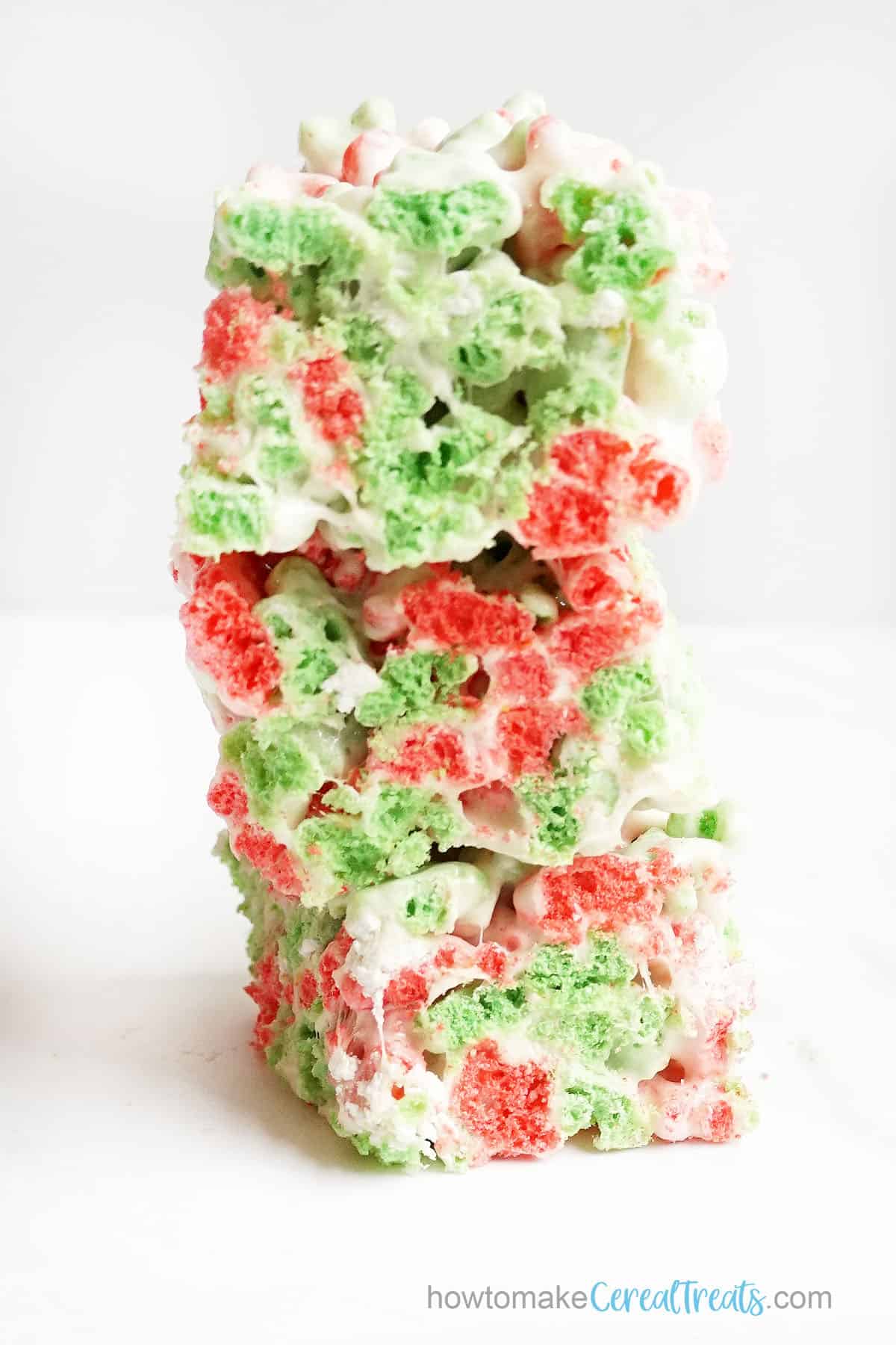 red and green marshmallow cereal bars