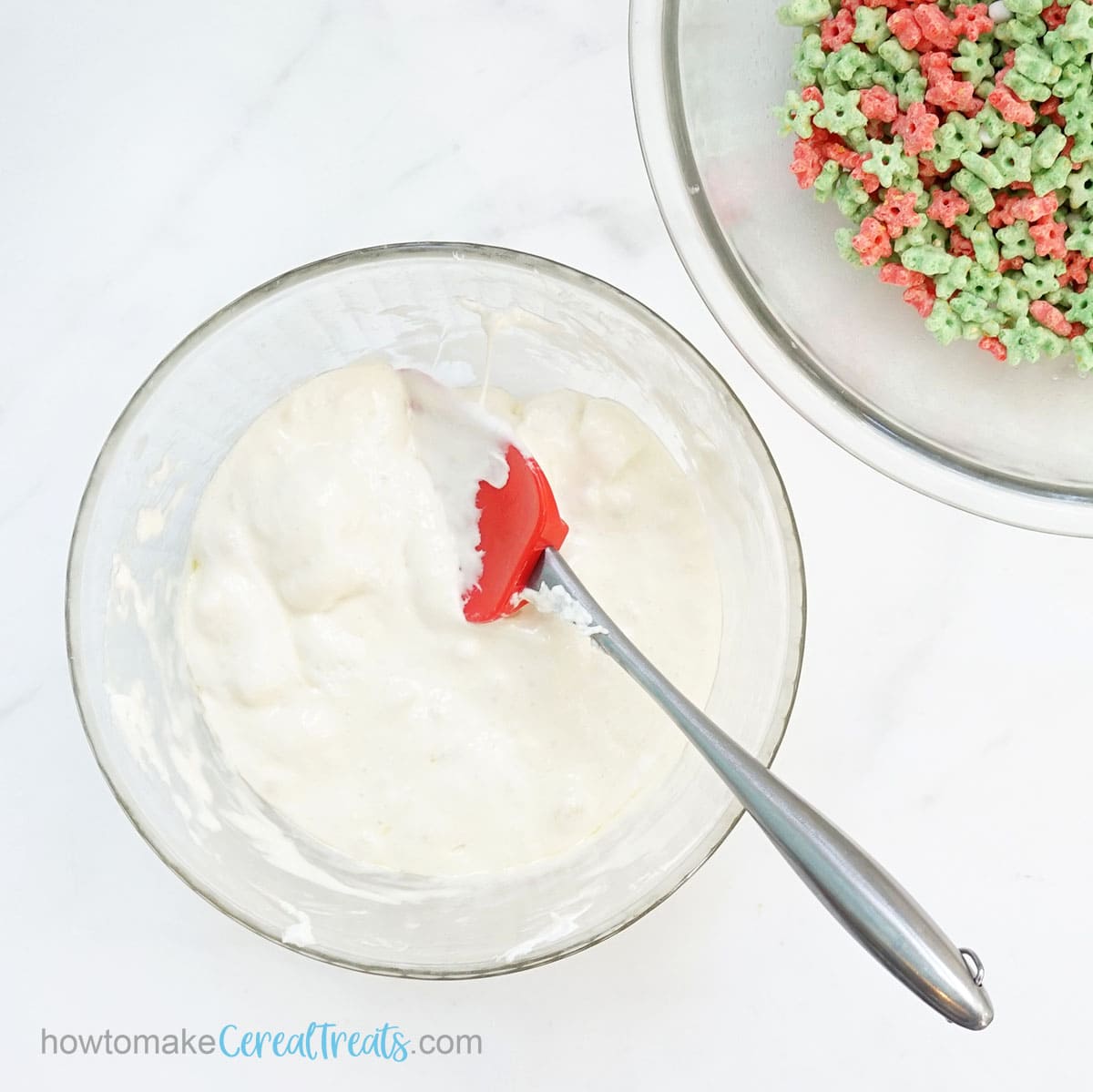 marshmallow butter mixture for Elf on the Shelf cereal treats