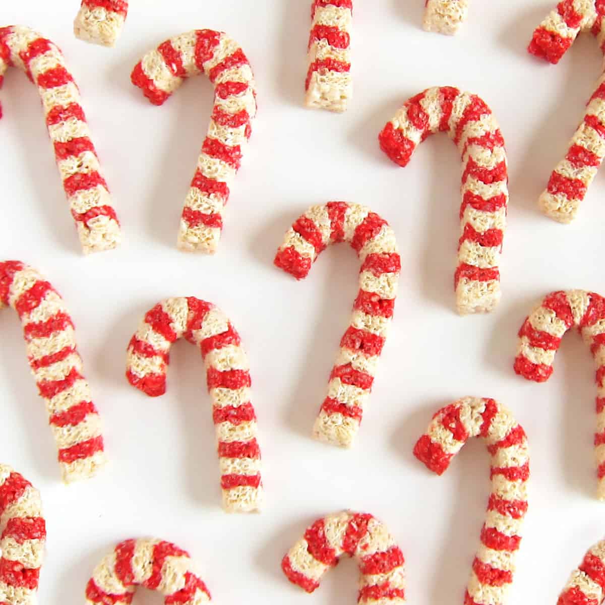 Rice Krispie Treat Candy Canes.
